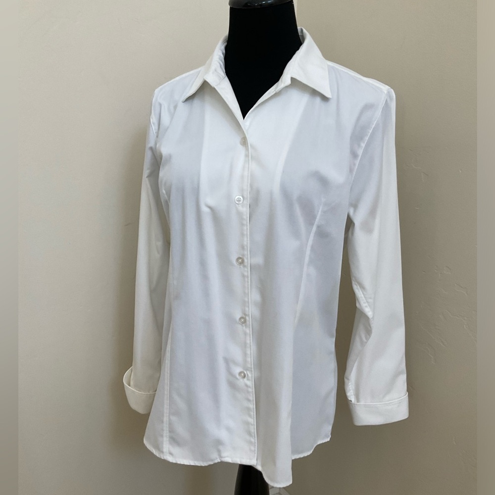 Uniform Group vtg Flight Attendant White Shirt Blouse Sz L